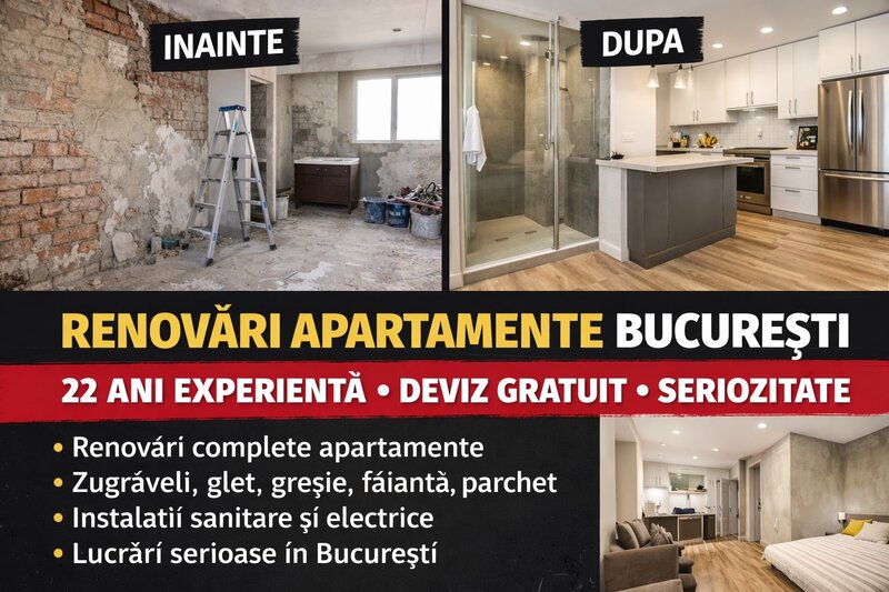 Renovari Apartamente Bucuresti – 22 Ani Experienta – Deviz Gratuit